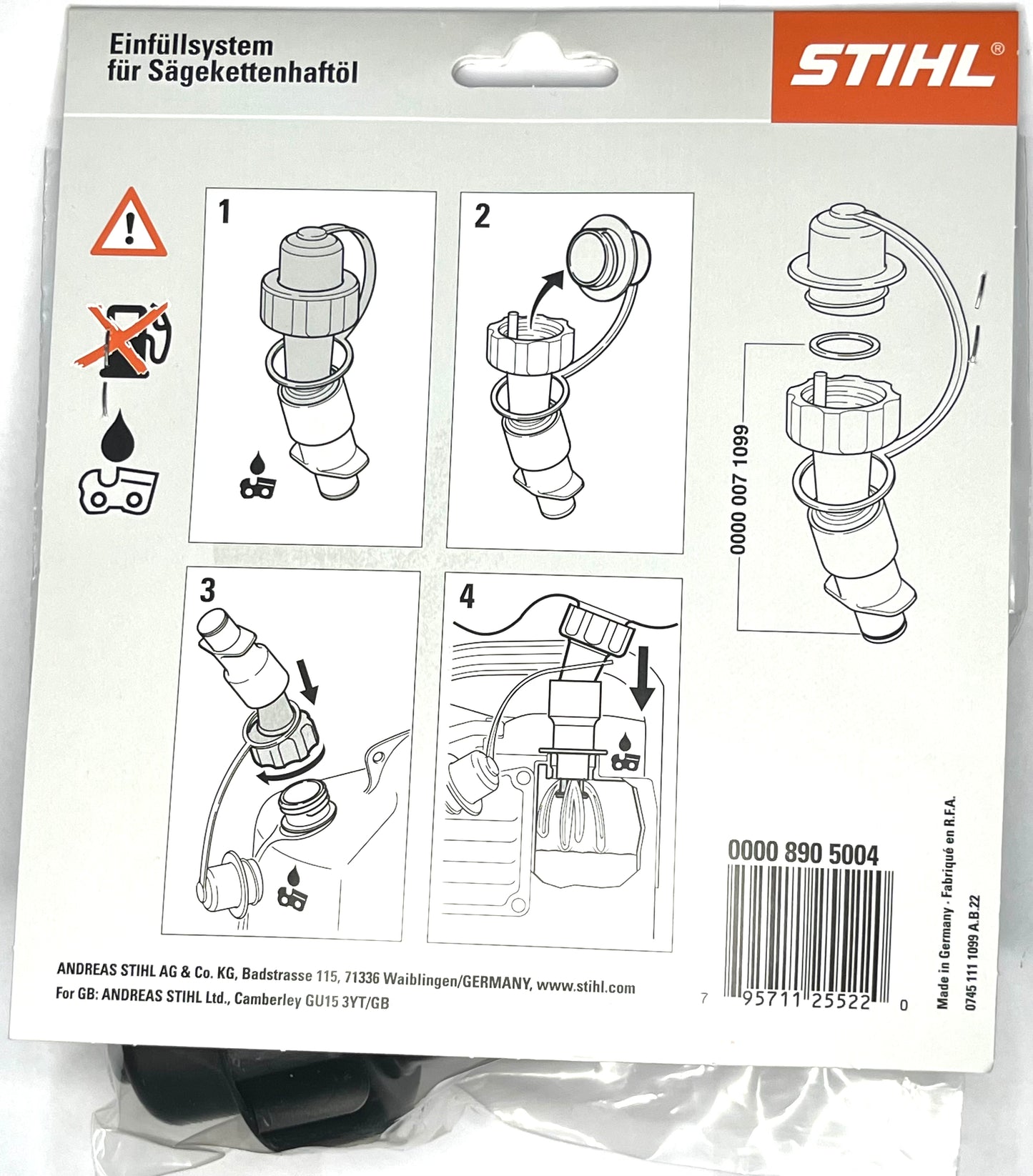 STIHL 0000 890 5004 Chain Oil Filling System