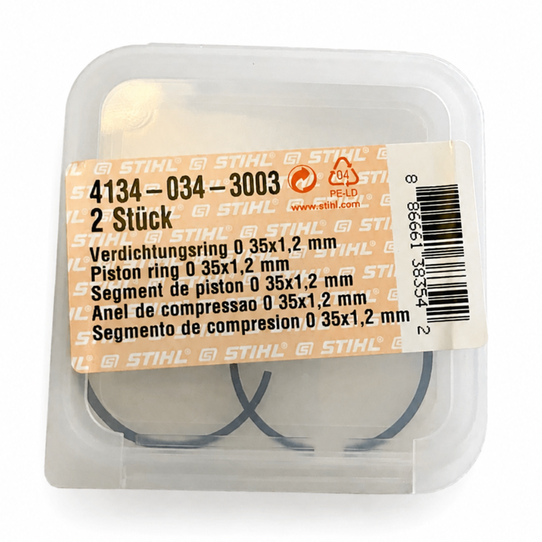 STIHL 4134 034 3003 Genuine Piston Ring Set 35x1.2 mm OEM Replacement Part (2 Pack)