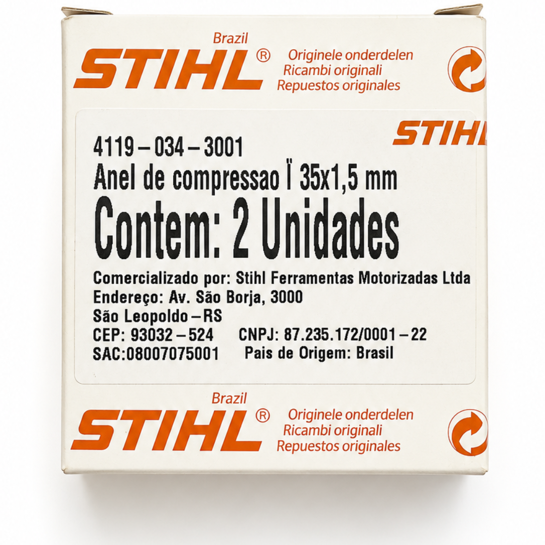 STIHL 4119 034 3001 Piston Ring Set 35x1.5 mm (2 PCS)