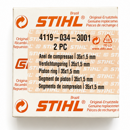 STIHL 4119 034 3001 Piston Ring Set 35x1.5 mm (2 PCS)