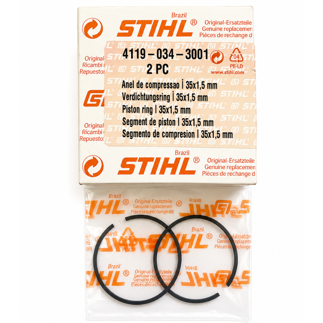 STIHL 4119 034 3001 Piston Ring Set 35x1.5 mm (2 PCS)