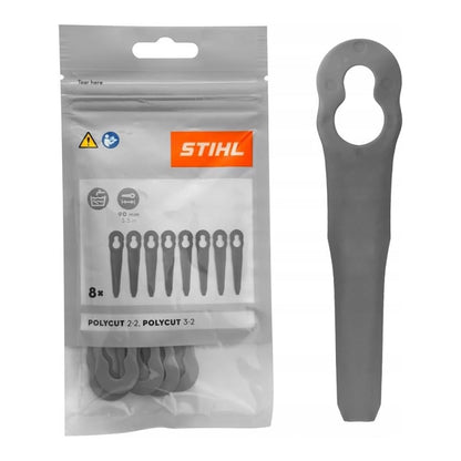 STIHL 4008 007 1000 PolyCut Replacement Blades – 8 Pack – 90 mm Plastic Cutting Knives for PolyCut 2-2 / 3-2 Trimmer Heads – Genuine OEM STIHL Accessory
